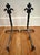 Midcentury Pair of French Fleur-De-Lis Cast Iron Fireplace Andirons For Sale - Image 6 of 8