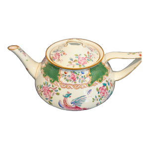 Early 20th Century Minton Cockatrice Green Teapot With Lid – Birks Backstamp – English Bone China