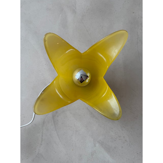 Green Vintage Glass Table Lamp in Yellow and Green Glass, 1980s For Sale - Image 8 of 12