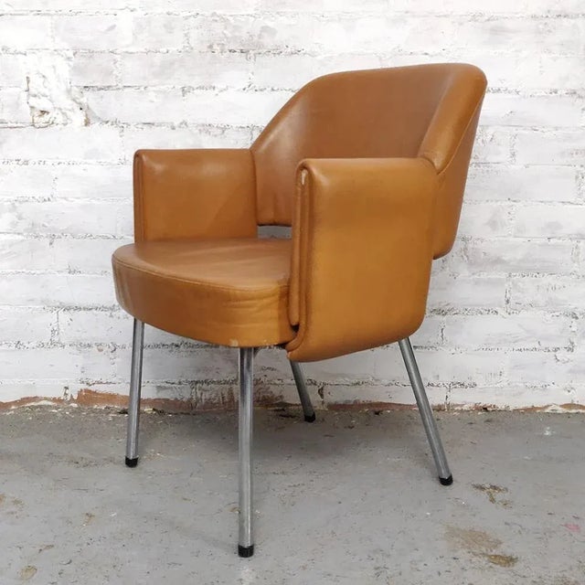 Airborne Deauville Leather Armchairs by Marc and Pierre Simon for Airborne, 1960s For Sale - Image 4 of 18