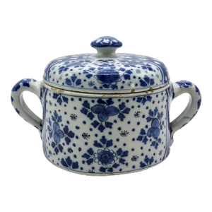 18th-C Delftware Two Handled Lidded Dish