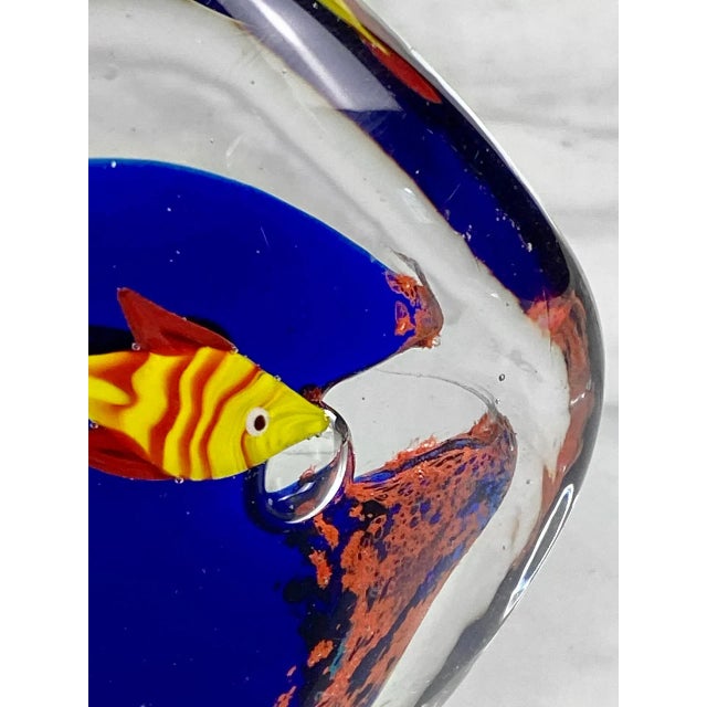 Glass Vintage Italian Murano Art Glass Aquarium Fish Paperweight For Sale - Image 7 of 8