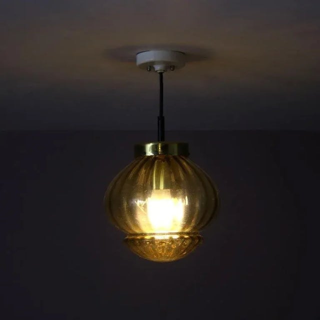 Brown Hanging Lamp by Raak, Netherlands, 1960s For Sale - Image 8 of 12