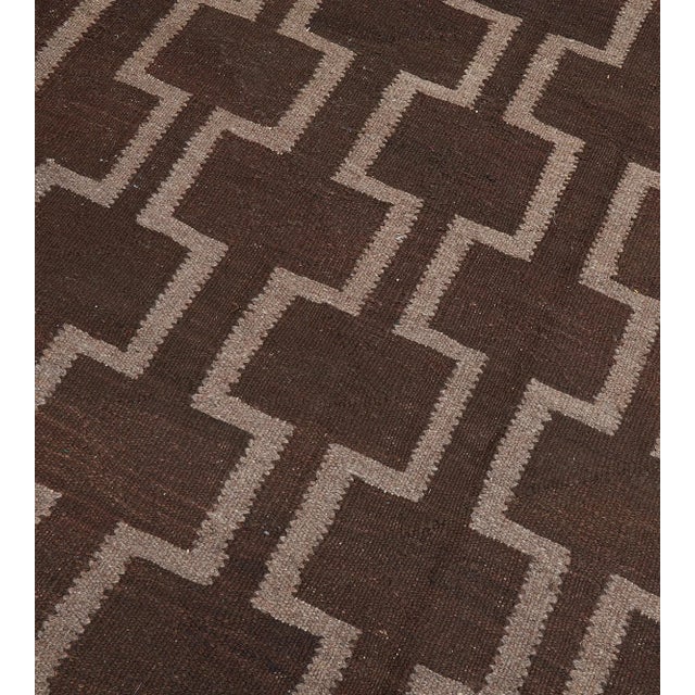 Textile 2010s Modern Handwoven Wool Flatweave Rug For Sale - Image 7 of 8