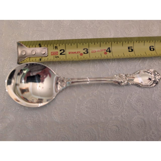 Late 20th Century Reed & Barton "Burgundy" Sterling Silver Cream Soup Spoons, Lot of 8 For Sale - Image 11 of 12