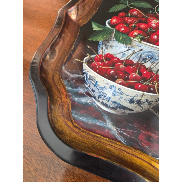 Stephanie Hoppen for Keller Charles Picture Archive Still Life Tray Berries in Blue and While Bowls, England For Sale - Image 4 of 13