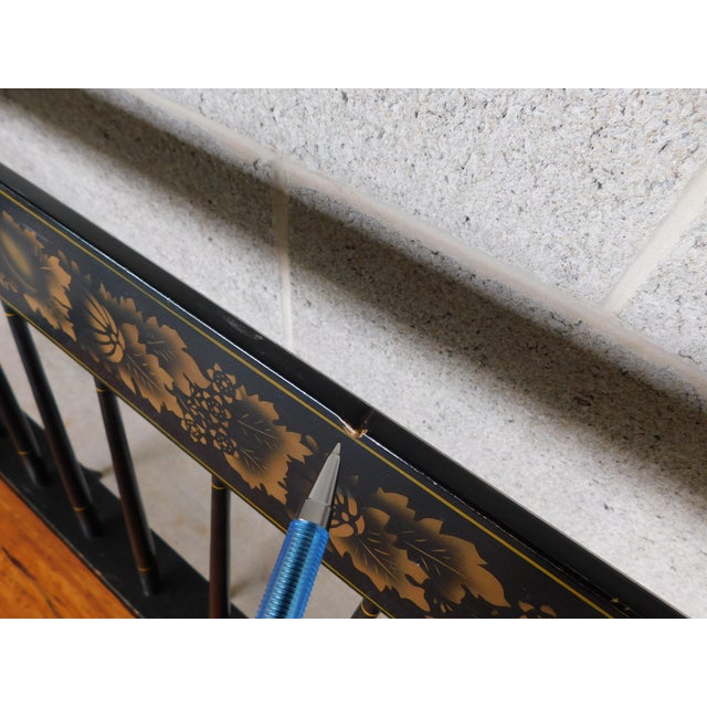 L Hitchcock Harvest Stenciled Black Country Bench 72"w For Sale - Image 17 of 17