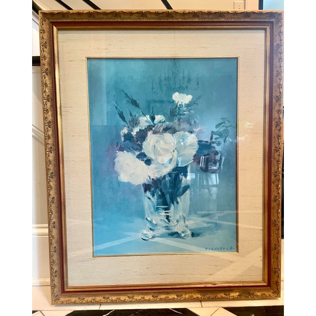 Blue 1990s Vintage Framed Still Life by Ethan Allen For Sale - Image 8 of 11