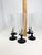 1980s Vintage Black Stem Faceted Small Champagne Flutes- Set of 6 For Sale - Image 5 of 6