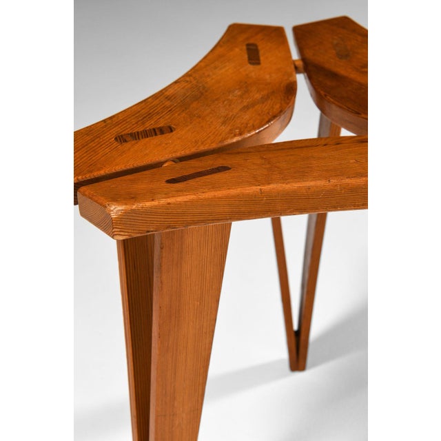 Set of Stools in Oregon Pine by Edvard Wilberg, 1955 For Sale - Image 11 of 14