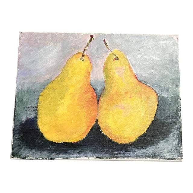 Contemporary Original 2 Pears Impressionist Still Life Painting For Sale