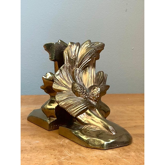 Vintage Brass Pinecone Bookends For Sale - Image 11 of 12