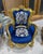 1990s 1990s Blue Bergère Wing Chair – French Style Armchair With Gold Leaf Details For Sale - Image 5 of 8