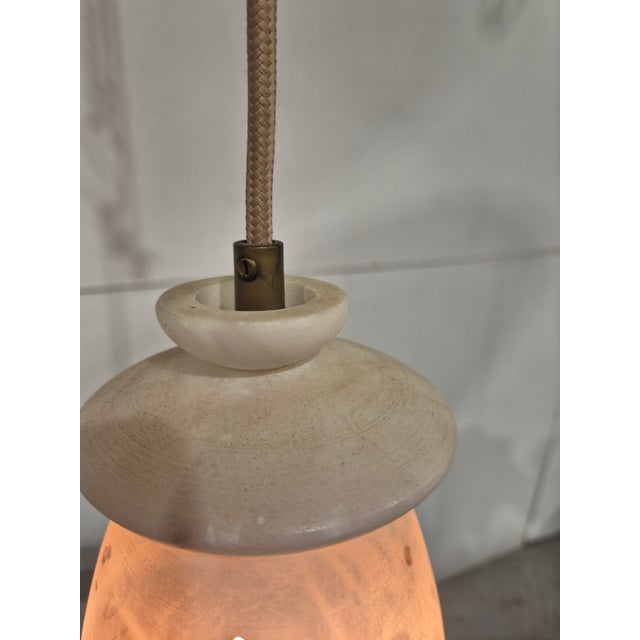 Vintage Alabaster Pendant Lamps, 1970s, Set of 2 For Sale - Image 11 of 12