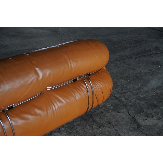 Soriana Three-Seater Sofa in Original Leather by Afra and Tobia Scarpa for Cassina, 1970s For Sale - Image 9 of 11