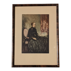 Vintage 1948 Mary Baker Eddy Portrait Lithograph Framed and Signed