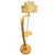 1950s Mid-Century Modern Rattan Pole Floor Lamp W Side Table Whipple Stitch Fiberglass Shade - Restored For Sale - Image 4 of 7