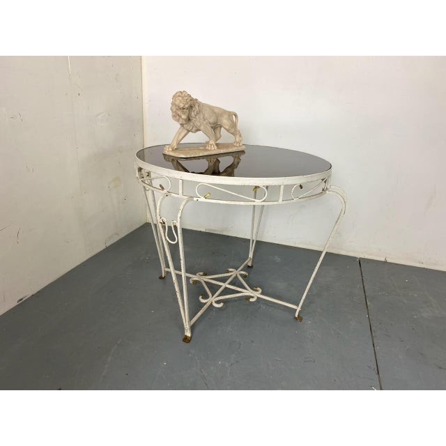 1950s Vintage Mid-Century Forged Iron Side Table, 1950s For Sale - Image 5 of 10