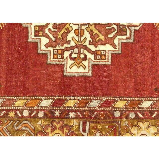 1960s Turkish Oushak Rug. Handwoven with wool on wool foundation in the Oushak region of Western Turkey. The Anatolian...