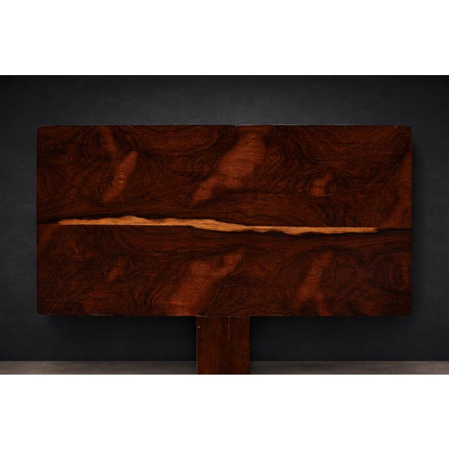 Sergio Rodrigues Console on Wheels in Rosewood & Chrome Wheels, Sergio Rodrigues, 1960s For Sale - Image 4 of 12