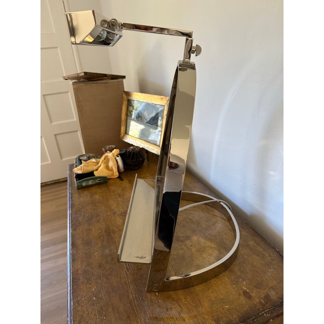 Silver Late 20th Century RL Polished Nickel Easel Lamp For Sale - Image 8 of 10
