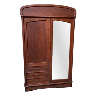 Antique Art Nouveau Linen Wardrobe, 1910 For Sale