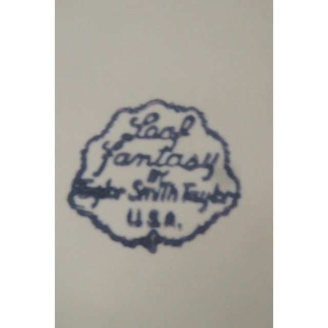 Mid 20th Century Taylor Smith Taylor Leaf Fantasy Ceramic Tea Cups and Plates - Set of 15 For Sale - Image 9 of 16
