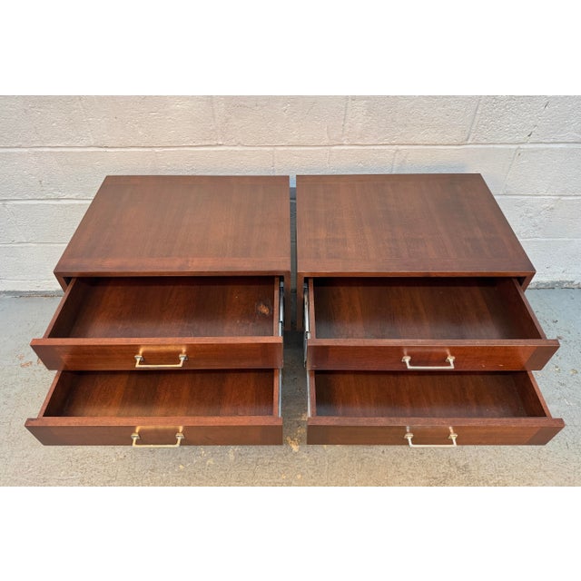 Vintage Modern Walnut and Metal Office End Tables For Sale - Image 12 of 15