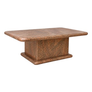 1980s Postmodern Rose Granite Coffee Table For Sale