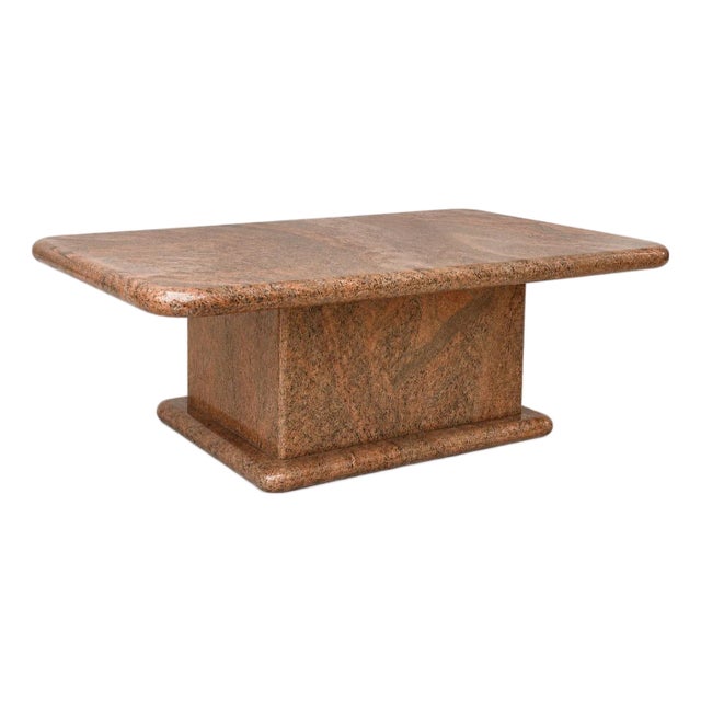 1980s Postmodern Rose Granite Coffee Table For Sale