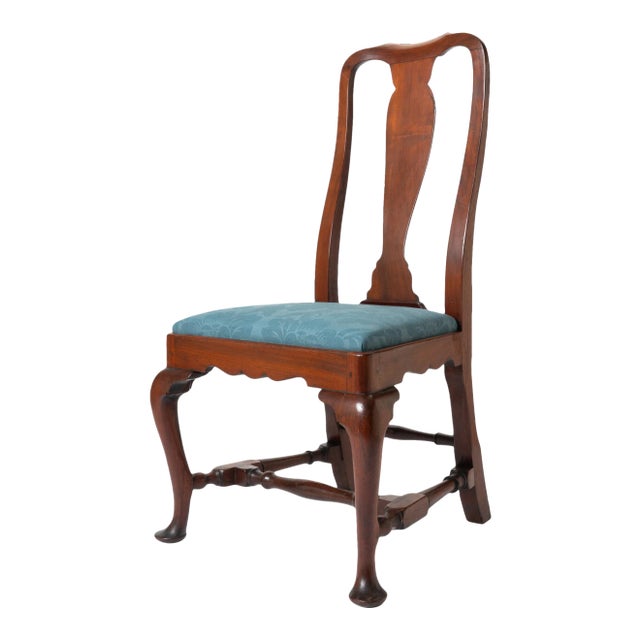 Boston Queen Ann Mahogany Slip Seat Side Chair For Sale