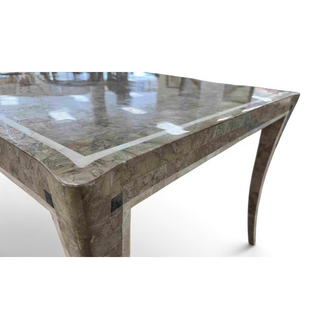 Maitland-Smith Style Tessellated Marble Stone Game / Dining Table – Neoclassical Modern Luxury For Sale - Image 9 of 14