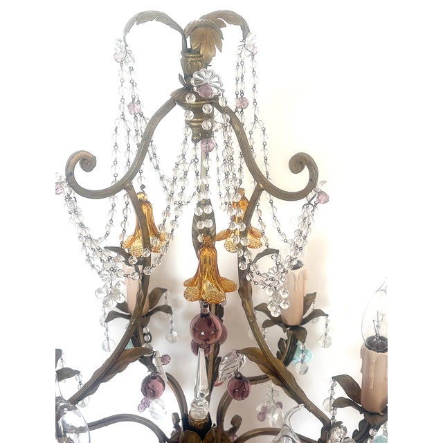 Vintage Murano Glass Floor Lamp in Wood and Metal, 1940s For Sale - Image 11 of 18