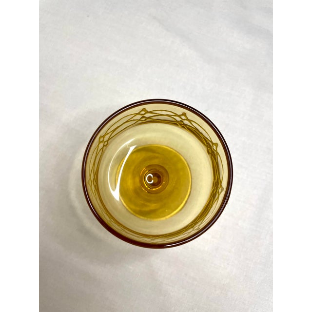 Gold Mid Century Modern Amber Gold Glass Goblets, Set of 8 For Sale - Image 8 of 11
