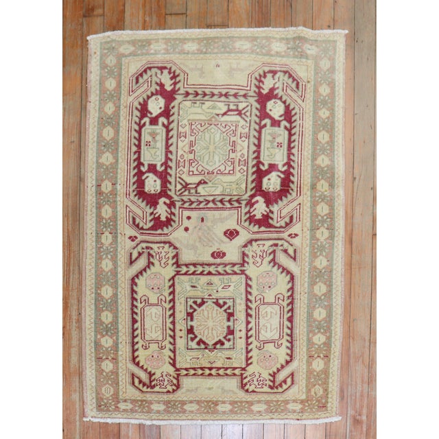 Matching Pair of mid 20th century Turkish rugs attributed from caucasian kazak patterns from the late 19th century...