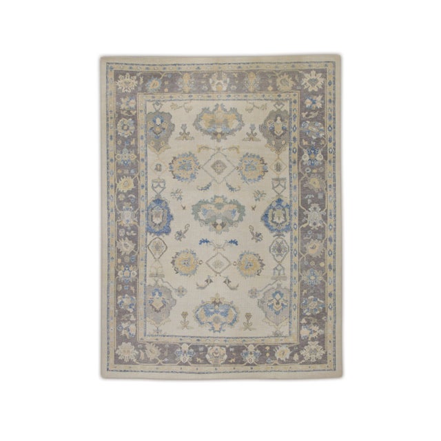 Textile Modern Turkish Oushak Rug 8'10" x 11'10" For Sale - Image 7 of 7