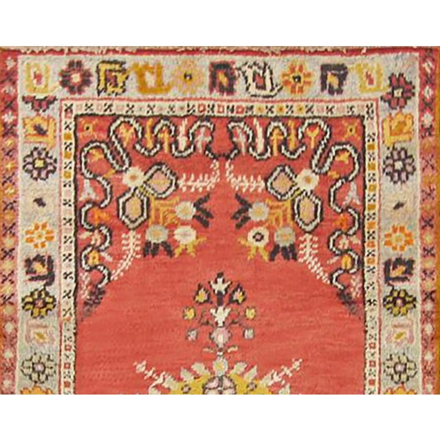 Turkish Vintage Turkish Decorative Oriental Oushak Rug in Runner Size For Sale - Image 3 of 6