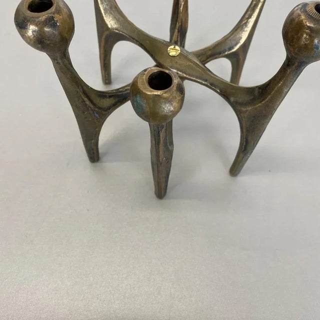 Mid-Century German Brutalist Candleholder in Bronze from Michael Harjes, 1960s For Sale - Image 11 of 18