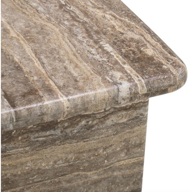 Large Free Form Coffee Table in Silver Travertine Finish For Sale - Image 9 of 11