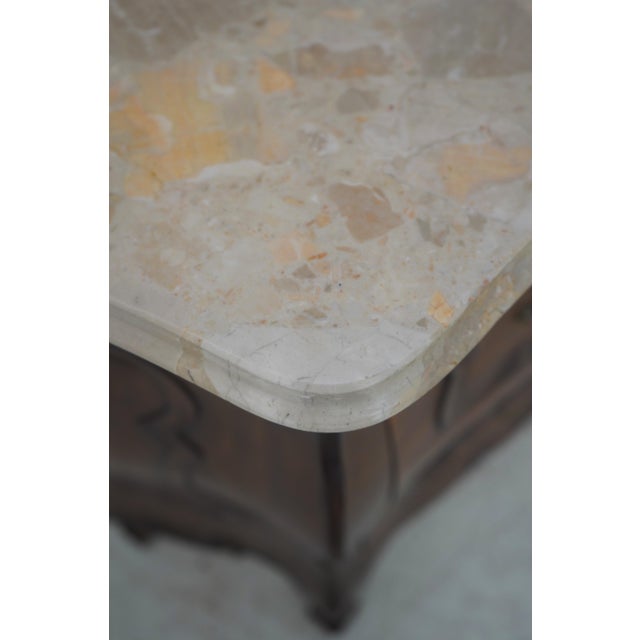 Italian 3 Drawer Continental Walnut Finish Commode For Sale - Image 9 of 18