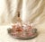 This vintage lead free set of four hand blown Morgantown-style pink cocktail glasses infuses the modern home bar with...