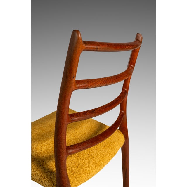 Bespoke Danish Modern Model No. 78 Ladderback Chair in Teak & Bouclé by Niels Møller for j.l. Møllers Møbelfabrik, Denmark, C. 1960's For Sale - Image 11 of 18