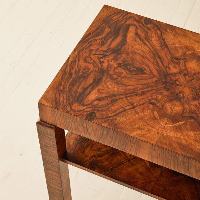 Italian Art Deco Burl Walnut Side Table, 1930's For Sale - Image 4 of 8
