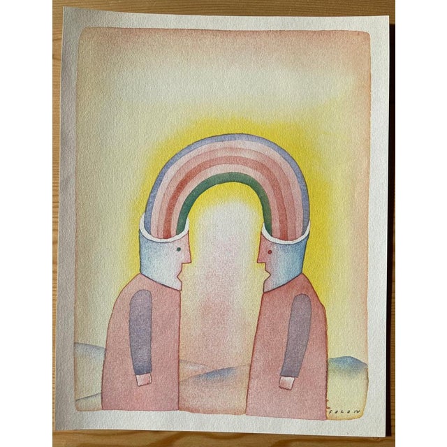 Jean-Michel Folon (1934-2005) The Rainbow Color heliogravure Signed in the plate On vellum, 18 x 24 cm (approx. 7 x 9...