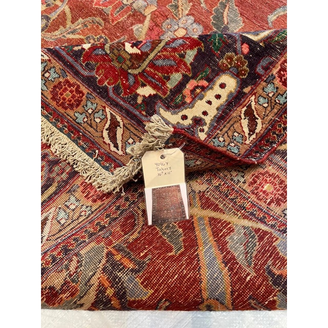 1900s Antique Persian Tabriz Rug with Floral Design For Sale - Image 4 of 9