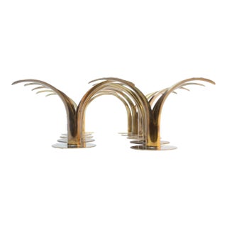 Swedish 'Liljan' Brass Candleholders by Ystad - Set of 10 For Sale