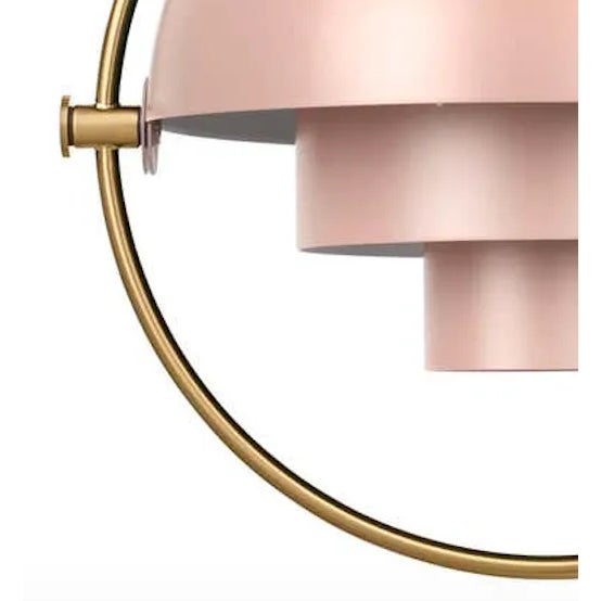 Louis Weisdorf Louis Weisdorf 'Multi-Lite' Pendant Lamp in Rose and Brass For Sale - Image 4 of 5
