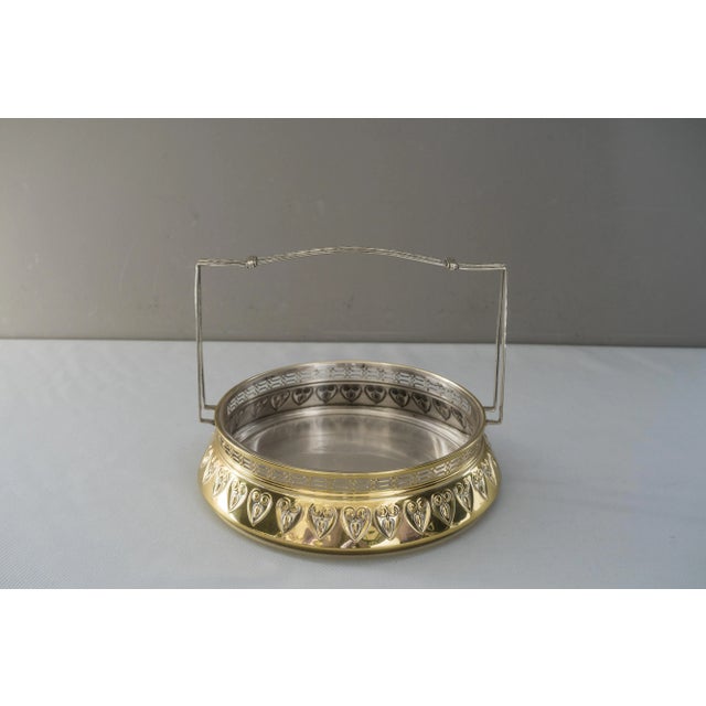 Metal Jugendstil Centerpiece with Original Glass, 1908 For Sale - Image 7 of 18