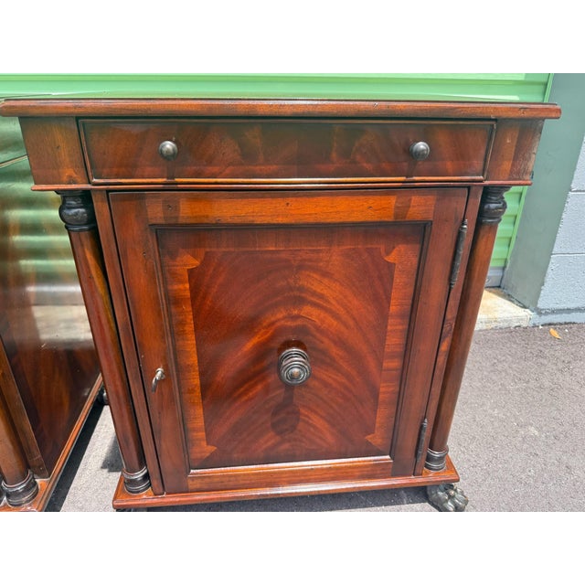 Hickory White with original key and brass detail! Beautiful high-end nightstands featuring rich mahogany tones, striking...