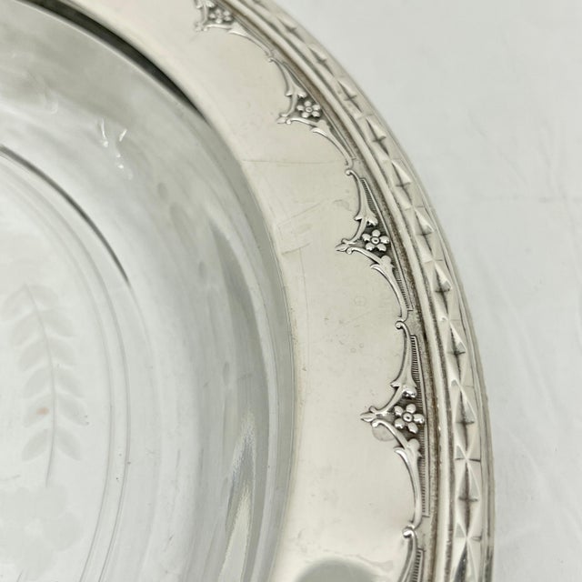 Metal Early 20th Century Neoclassical Sterling Silver & Cut Glass Crudite Tray by Wallace For Sale - Image 7 of 12